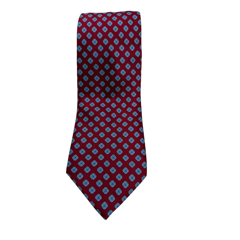 Stefano Ricci Mens Silk Tie  Red Blue Geometric Medallion Made in Italy (TG14)